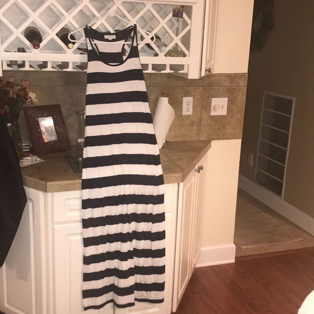 Navy and White Stripped Dress